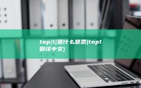top|1|是什么意思 (top1翻译中文)